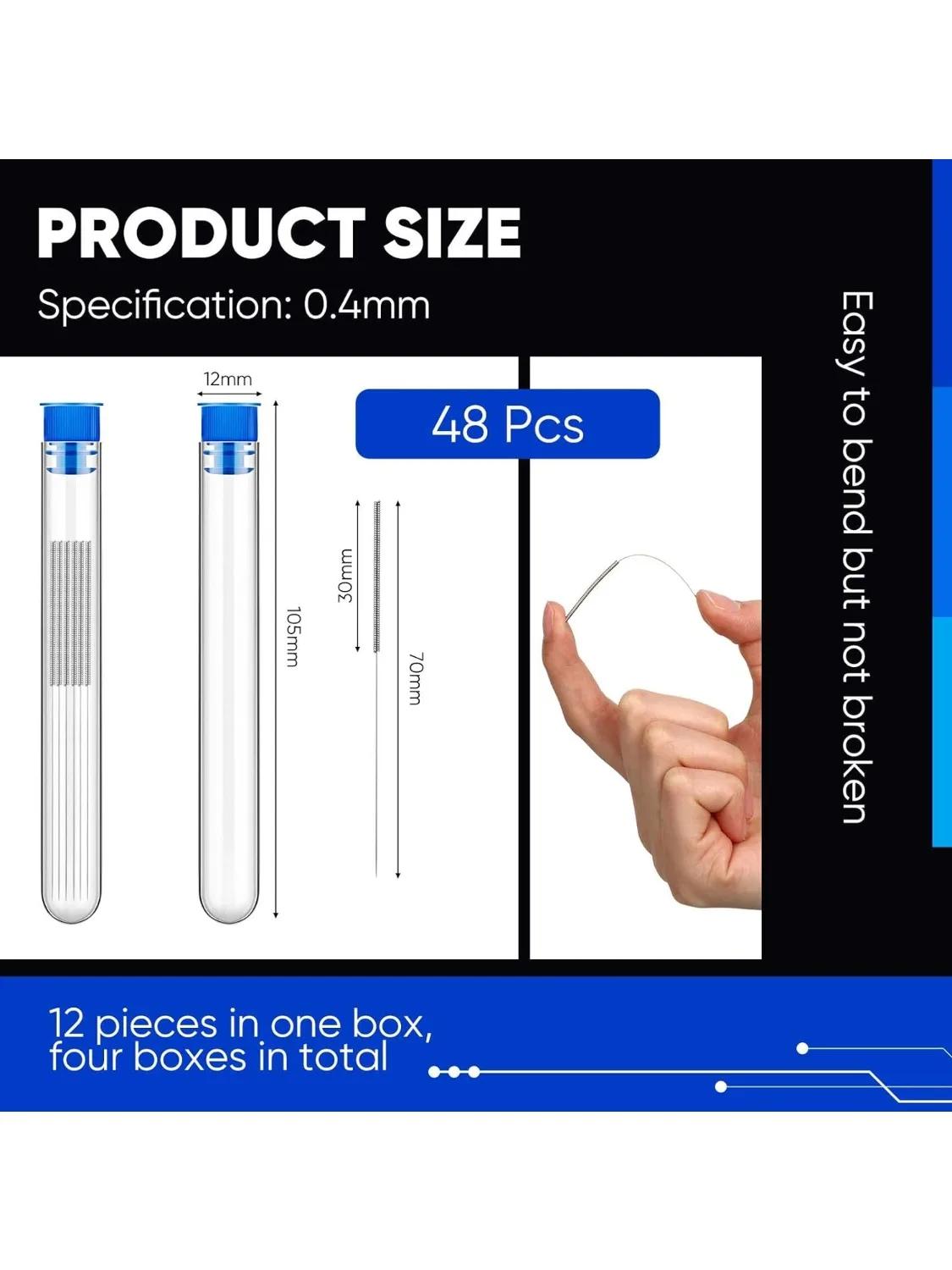 50 sztuk zestawów do czyszczenia dysz drukarki 3D, igły do czyszczenia dysz ze stali nierdzewnej 0,4 mm, środek do czyszczenia dysz drukarki 3D. — zdjęcie produktu 7