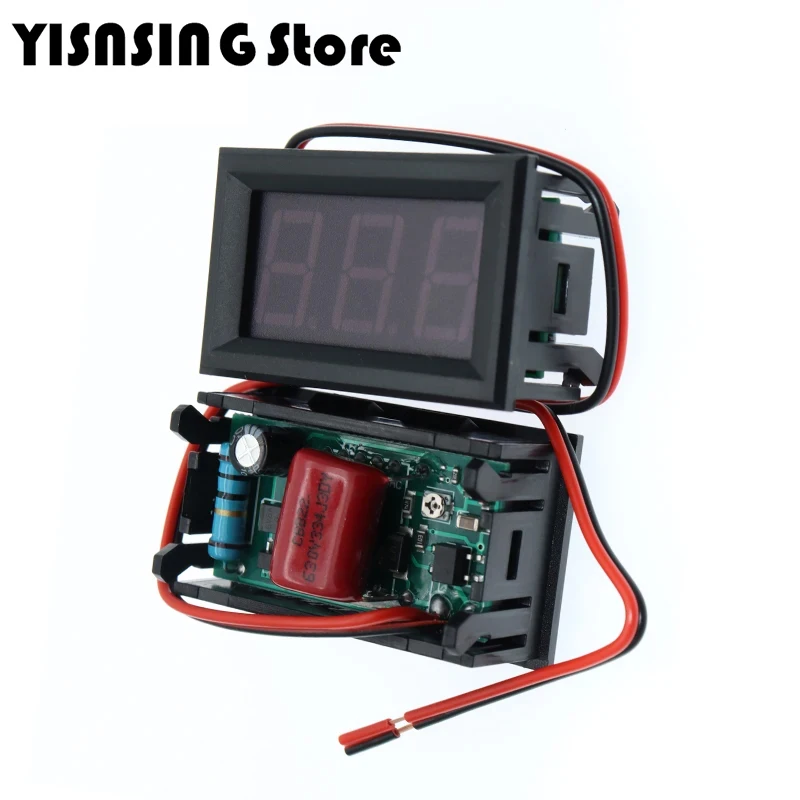 Voltímetro AC Digital para Uso Doméstico, Display de Tensão Vermelho, DIY, 2 Fios, 70V a 500V, 0,56"