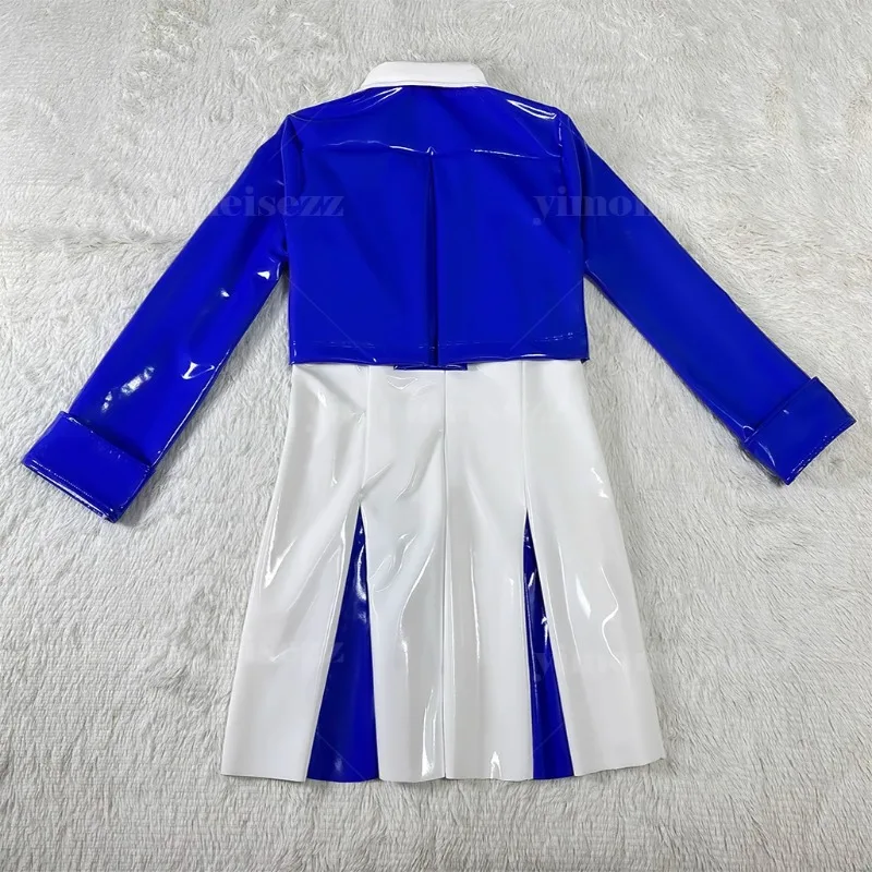 Косплей аниме костюм женский сине-белый костюм свидания повседневное платье комплект 2025