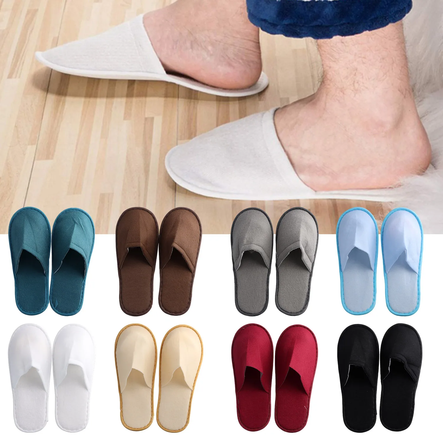 1 Pair Disposable Slippers Hotel Travel Guest Slippers Loafer Shoes Sanitary Party Home Guest Use Unisex Shoes