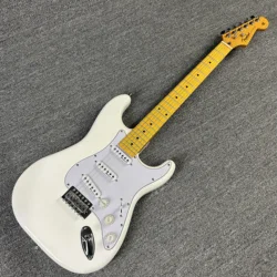 ST Electric Guitar 6-String Split Electric Guitar White Body Bright Color Maple Fingerboard Maple Track Mahagany Body Maple Neck