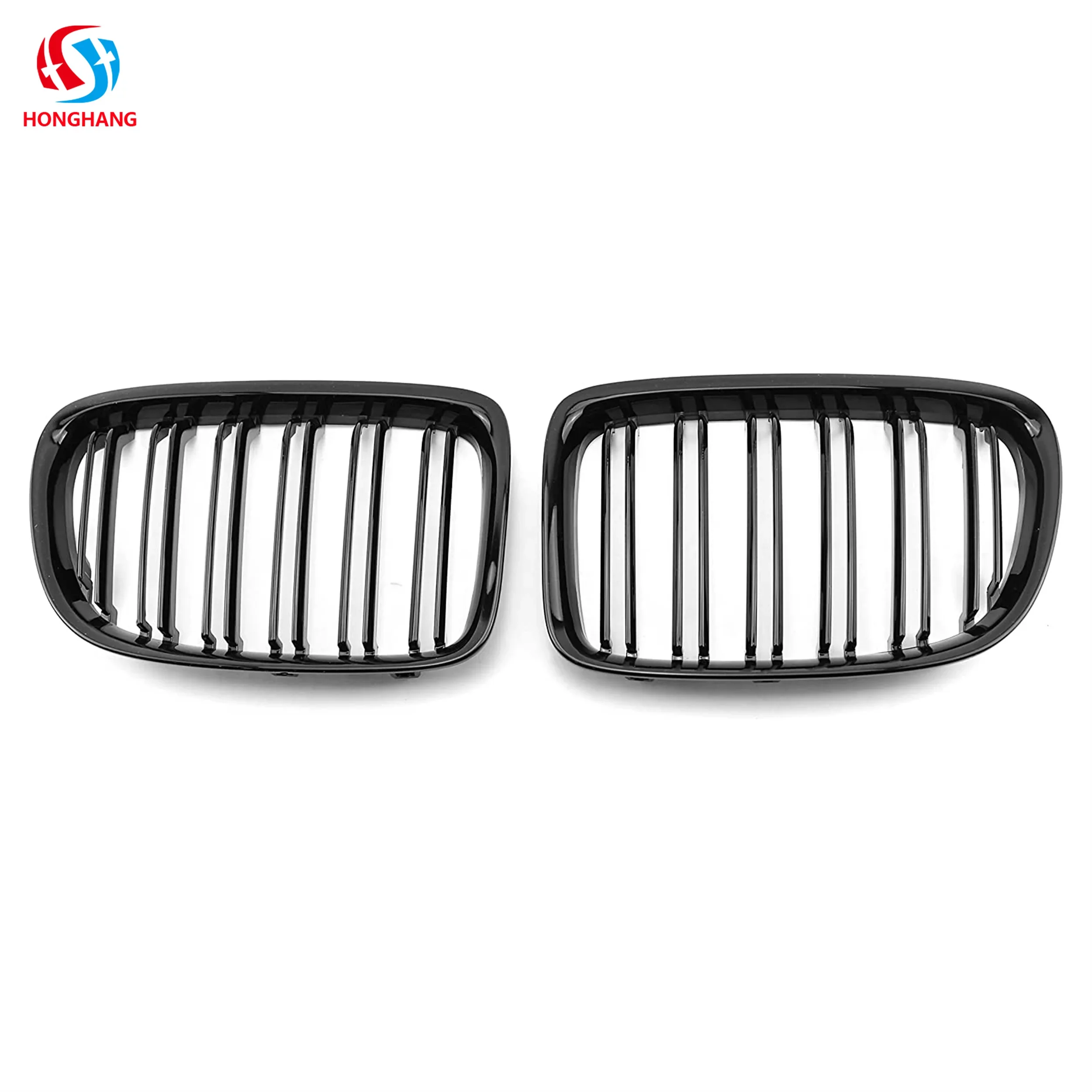 Honghang Wholesale Auto Parts ABS Carbon Fiber double line  gloss black front bumper grille for    X1 series E84 2009-216