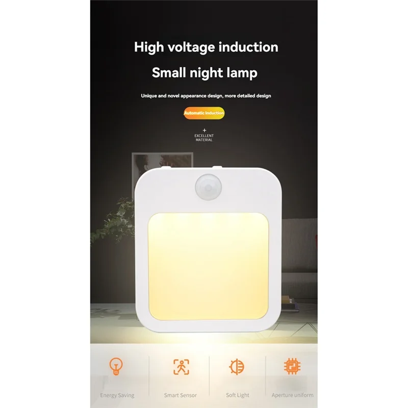 

LLCS-Motion Sensor LED Night Light Lamps Children's Night Light Smart LED Night Lamp For Bedside Table Bedroom Nigh EU Plug