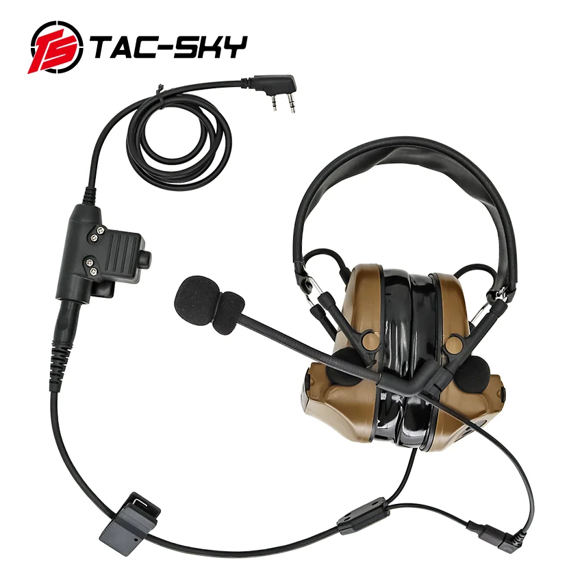 Imagem -04 - Tac-sky Fone de Ouvido Tático Y-line Kitcable com U94 Ptt e Microfone Adequado para Comtac i ii Iii Xpi Tiro Fone de Ouvido c2 c3 ts