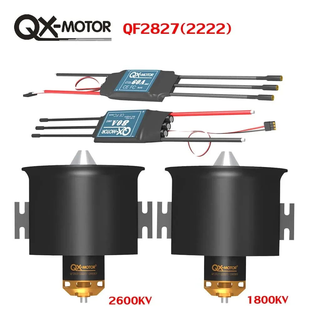 UniFlyQX-MOTOR 70mm EDF 12 Blade Ducted Fan With Brushless Motor 1800kv 2600kv Use 60A/80A ESC For FMS RC Airplane Engine Power