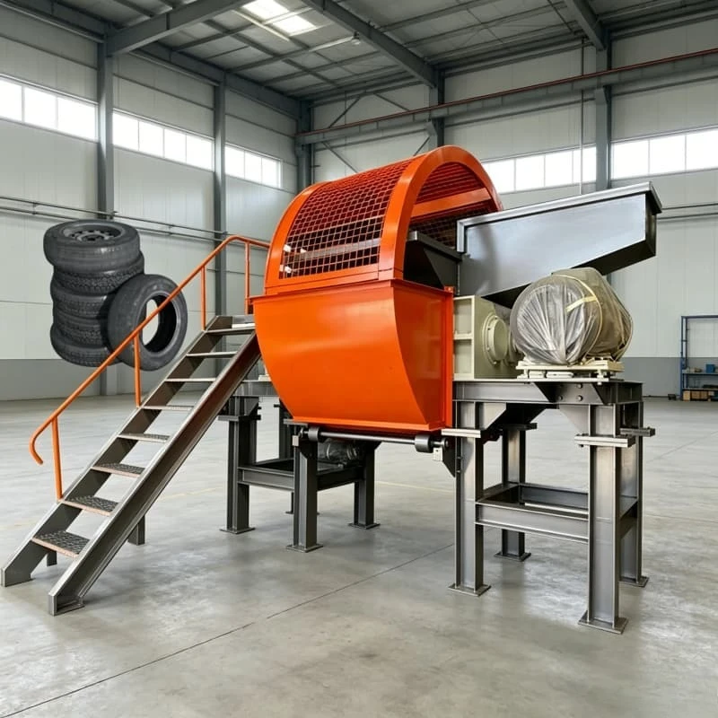 Tire Shredding Machine Easy Operation Rubber Waste Processing Equipment Durable Industrial Tyre Recycler Customized Parts