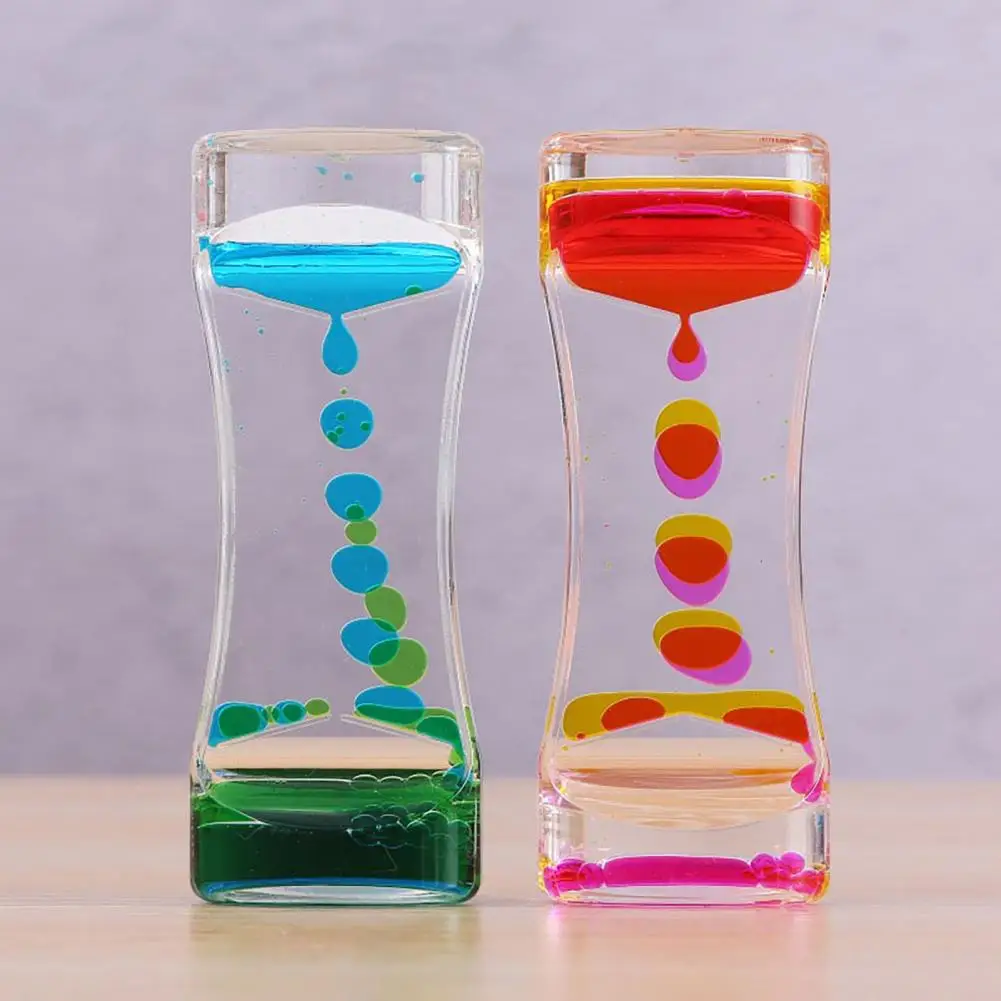 Fashion  Bubble Timer 5 Styles Sensory Anxiety Toy Liquid Timer Eye-catching Acrylic Liquid Motion Timer for Adults