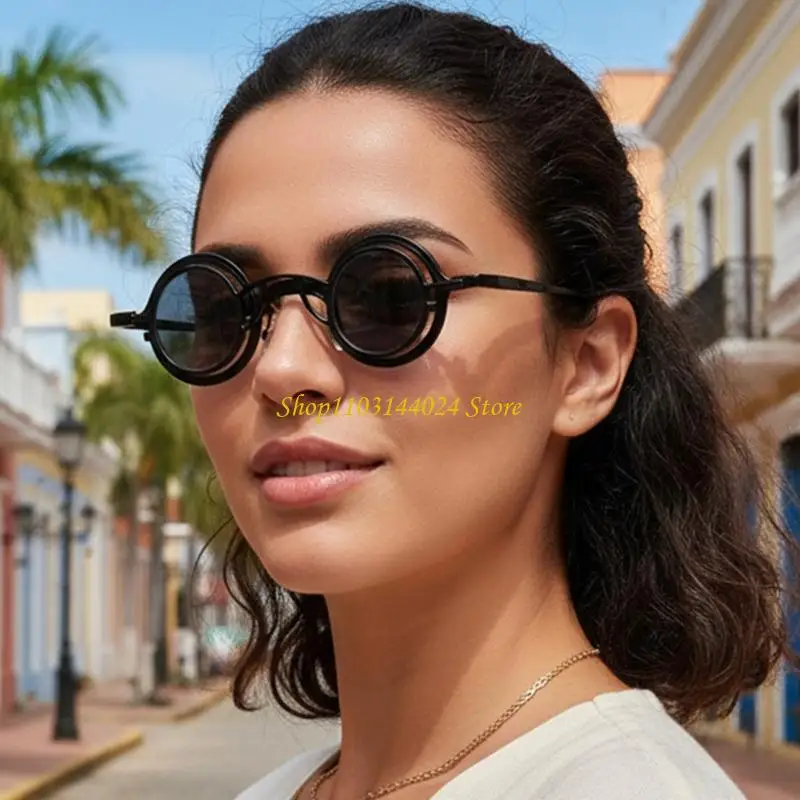 N5KE Trendy Round Metal Sunglasses with Light weight Comfortable Sun Protecting Sunglasses for Men Women