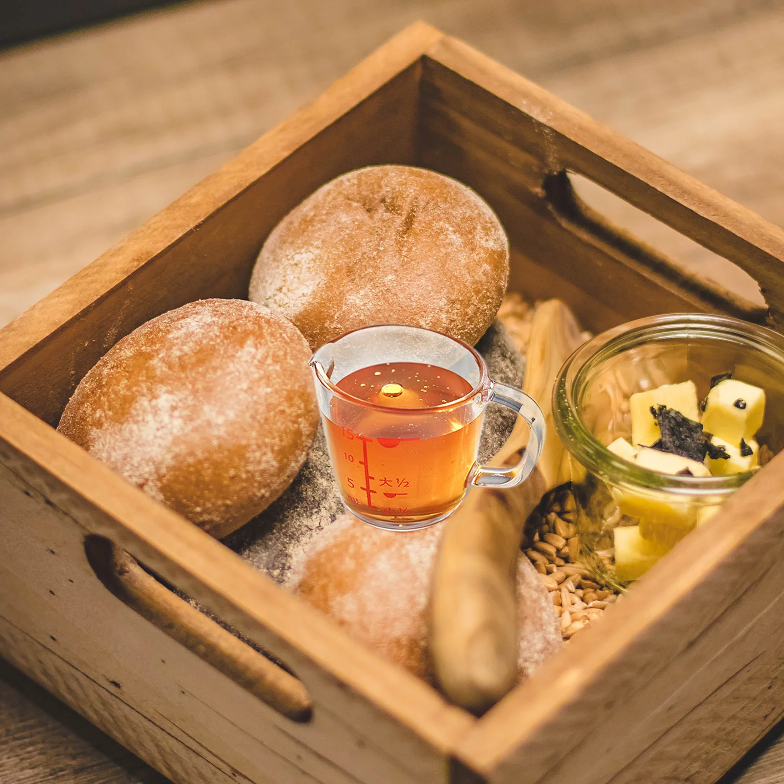 

2pcs Measuring Cup Clear Graduated Kitchen Baking Tool Liquid Milk Oil Scale Glass Wear-Resistant Small