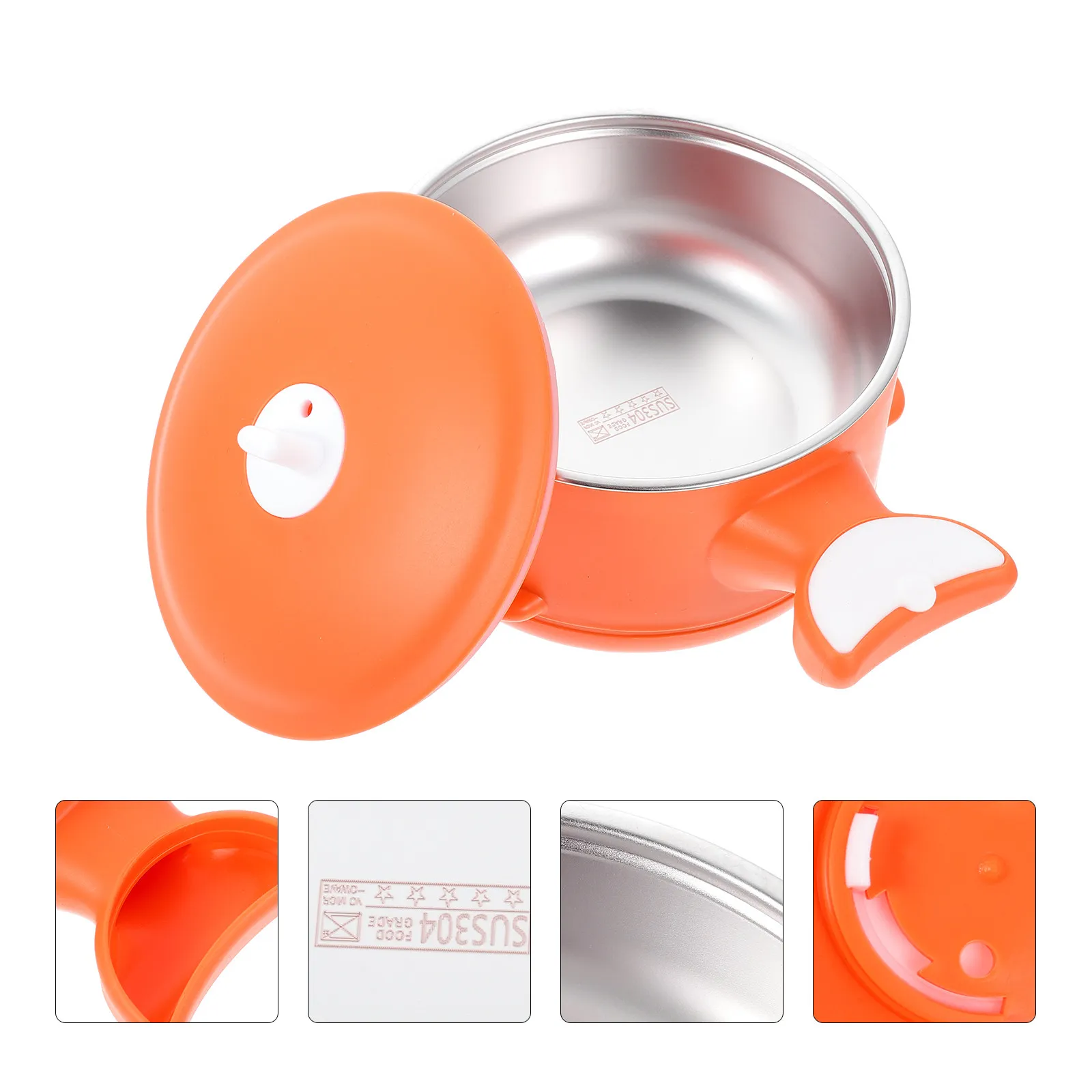 Stainless Steel Baby Complementary Food Bowl Thermal Insulation Suction Bowl Portable Anti-Scald Baby Feeding Tableware