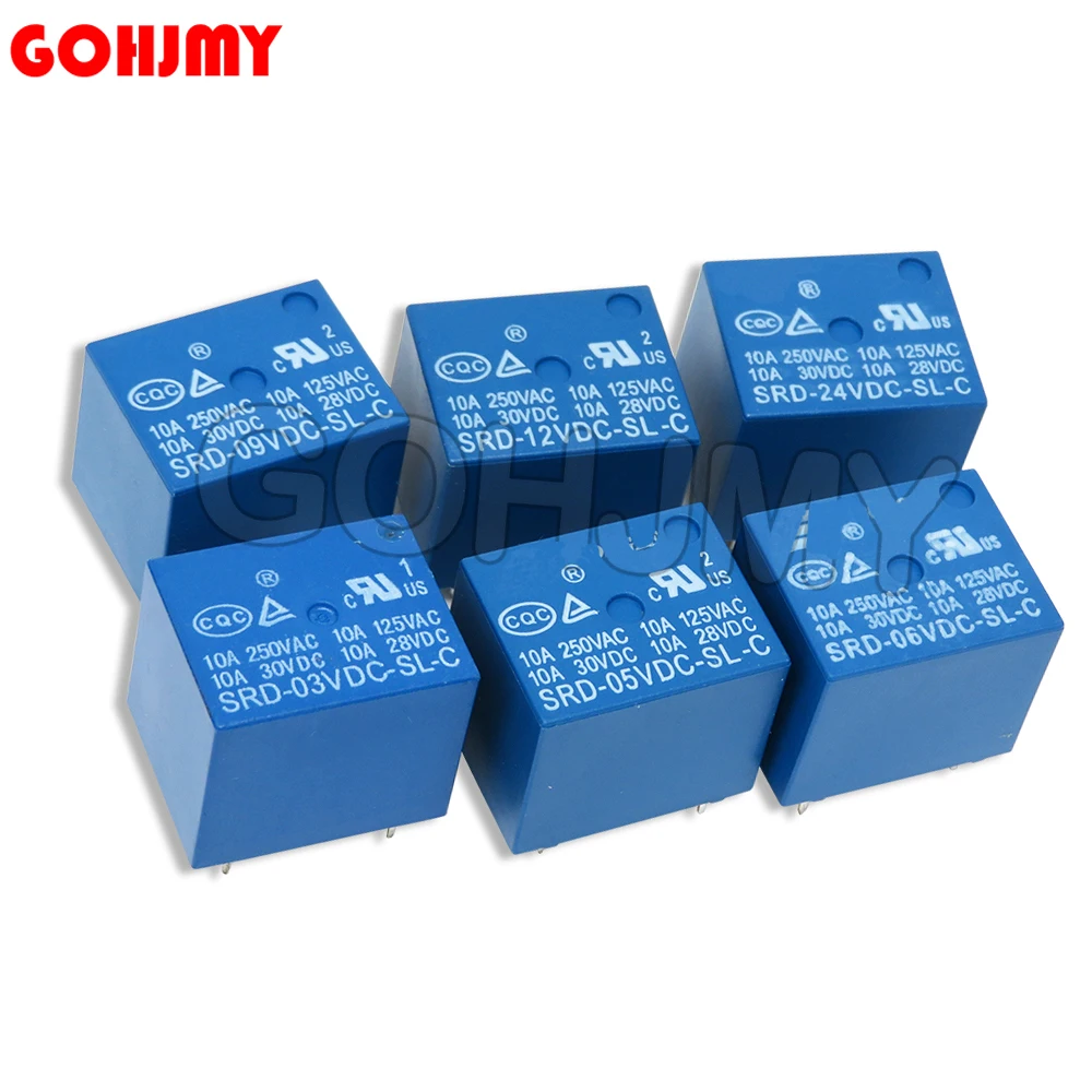5PCS NEW Relay SRD-03 05 09 06 24 12VDC-SL-C 5PINS 3V 5V 9V 6V 24V 12V High-quality SRD-03VDC-SL-C SRD-05VDC-SL-C SRD-09VDC-SL-C