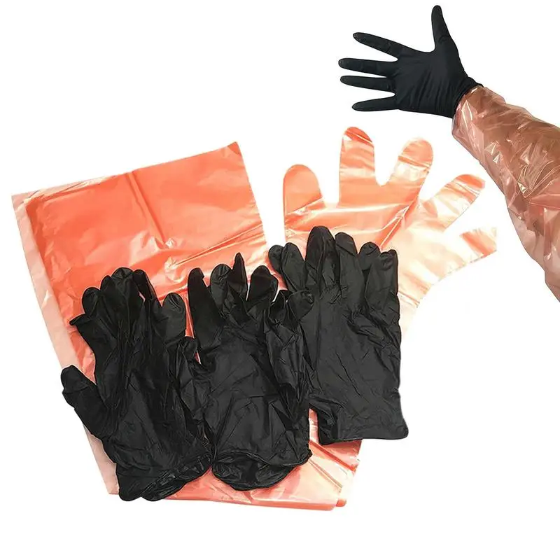 Outdoor indoor Disposable Animal Cleaning Gloves set Multipurpose Portable Deer Gutting Gloves Suitable for Pool Pet cleaning