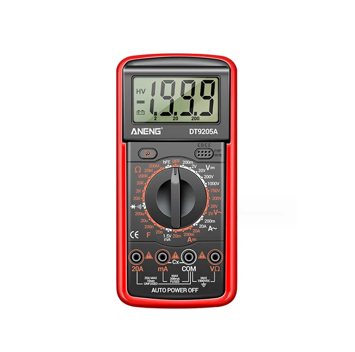 

DT9205A-12 1999 Counts Digital Multimeter AC/DC Current Voltage Tester Electrical Test Meter Profesional Analog Multimeter