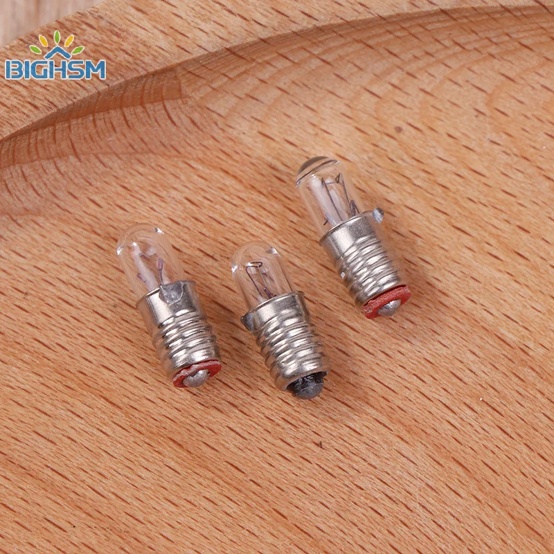 10 unids/lote Mini bombilla de luz indicadora E5 boca de tornillo bombilla de luces en miniatura 6,3 V/12V/24V 0.1A bombilla pequeña lámpara de señal cuenta