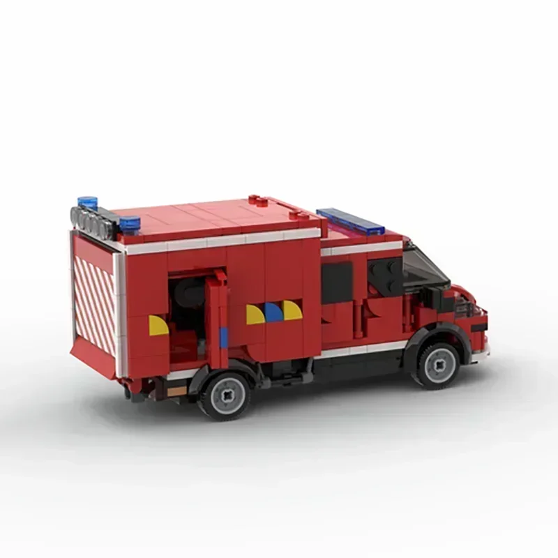 Modelo de carro urbano moc tijolos de construção belga iveco caminhão de bombeiros tecnologia blocos modulares presentes brinquedos de natal conjuntos diy montagem