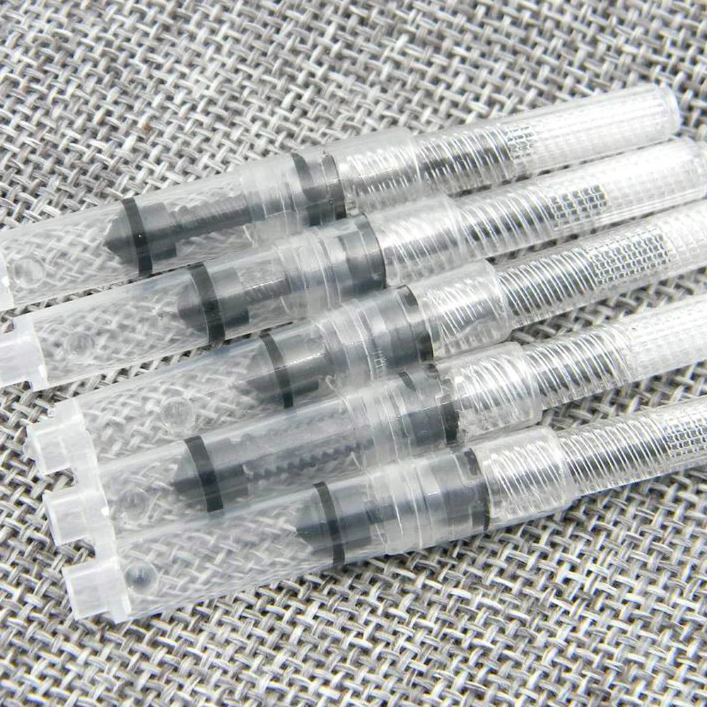 5PC plastic fountain pen The ink suction device can be replaced The converter diameter of 2.6mm