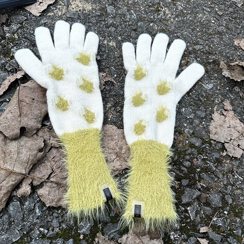 

New Autumn and Winter Fashion Knitted Five Finger Gloves with Touch Screen, Warm and Cute, Soft and Colorful Split Finger Gloves