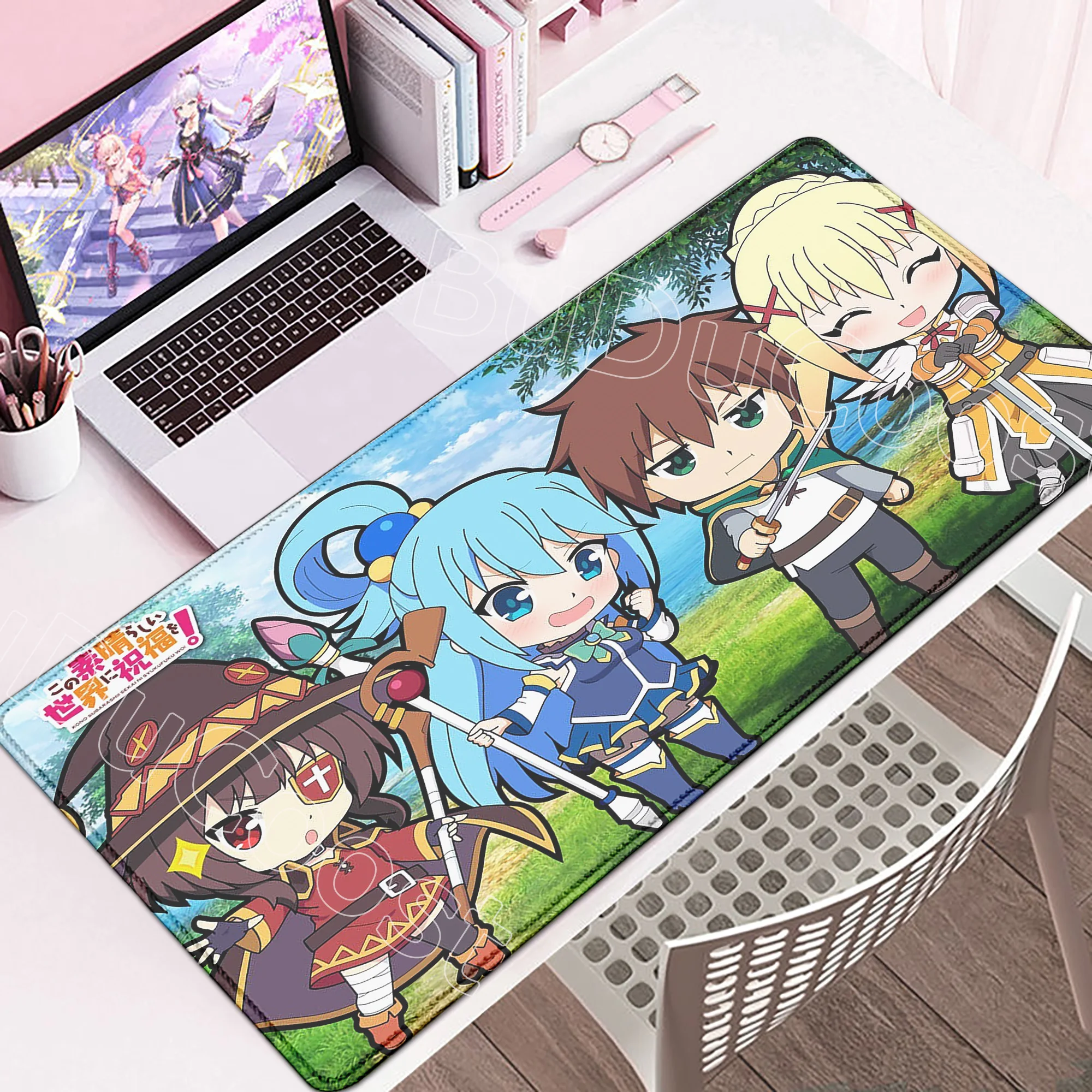 

Anime Kono Subarashii Sekai Ni Shukufuku Wo Mouse Pad Keyboard Mat Non-slip Gamer Mousepads Laptop Coaster KonoSuba PC Mousepad
