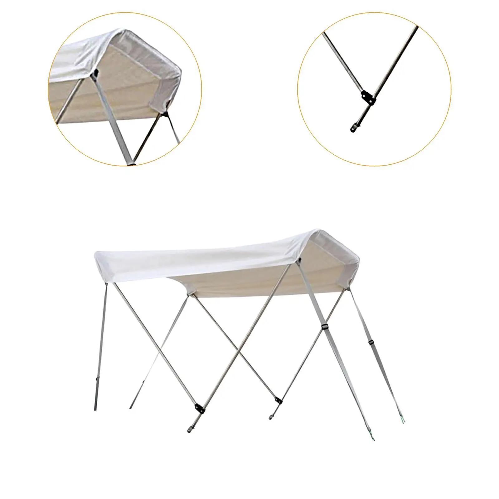 Bimini Tops for Boats Sunshades Portable Shelter White Canopy Accessory Boat Tent Boat Top Cover Canopy Sailing Awning Roof