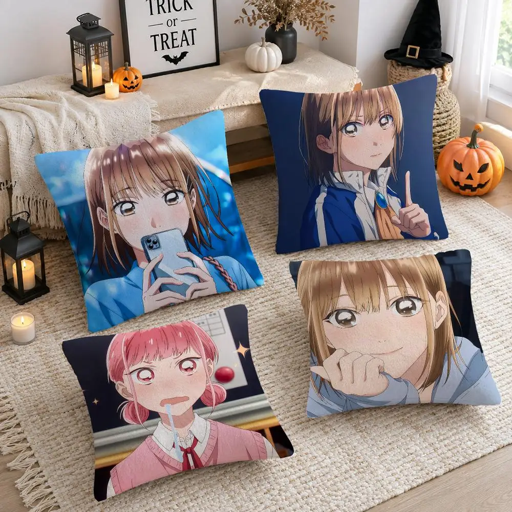 Anime B-Blue Box Cushion Cover Soft Plush Cushion Case Throw Pillowcase Cozy Home Sofa Bed Living Room Decor