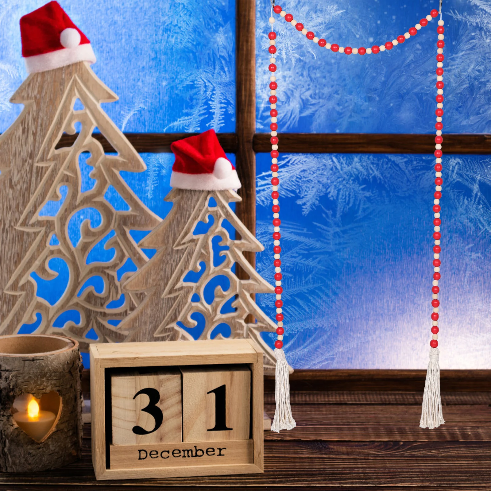 

Party Wooden Bead Decoration Christmas Hanging Ornament Coffee Table Decorations Garlands