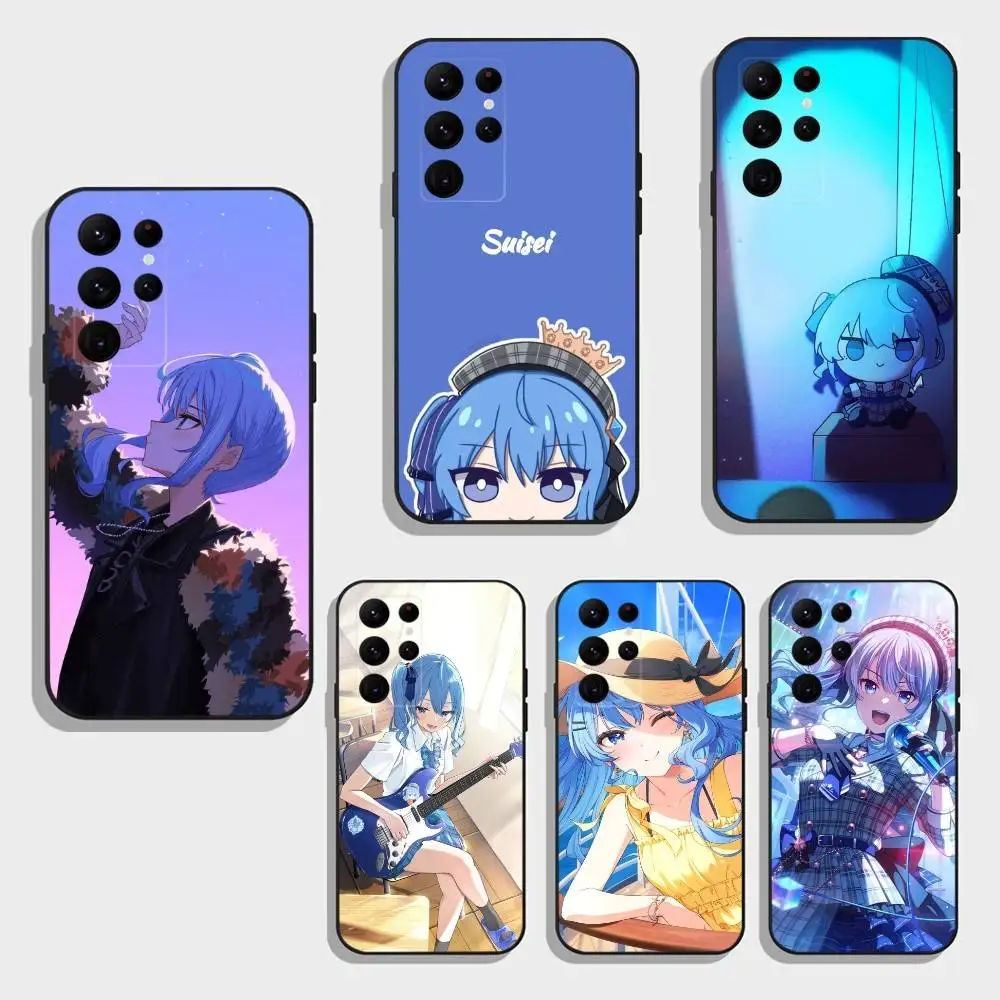 

A-Anchor H-Hoshimachi S-Suisei Phone Case For Samsung S25,S24,S21,S22,S23,S30,Ultra,S20,Plus,Fe,Note,5G Black Cover