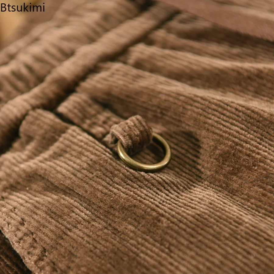 Autumn Winter New Men's Corduroy Pants Vintage Streetwear Fashion Versatile Drawstring Casual Baggy Trousers Male Joggers Pants