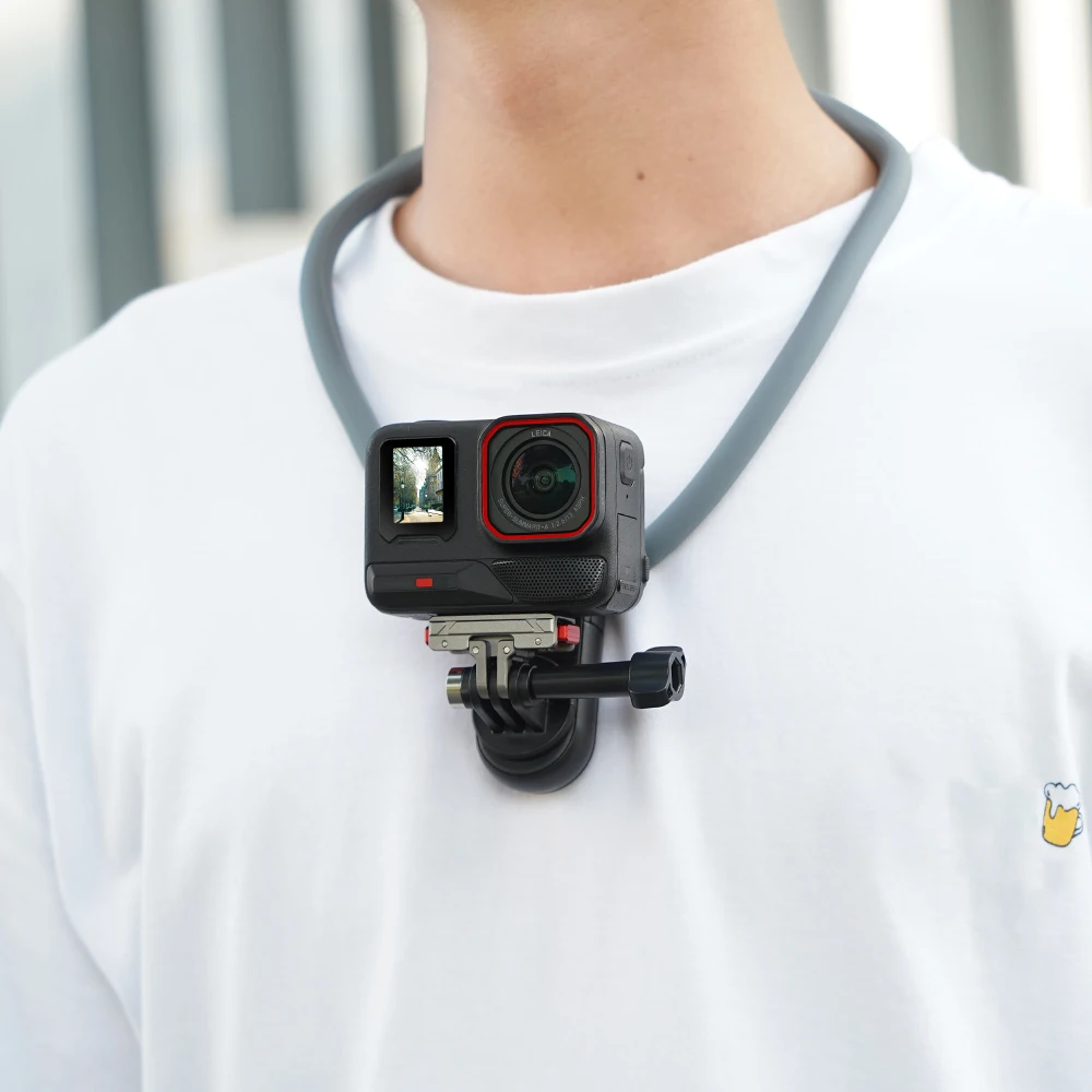 Flymile Nackenhalterung für DJI Action 5/Gopro 13/Insta360 Kamera/Telefon-Halshalterung für Videoaufzeichnung im Innen- und Außenbereich, POV Vlog – Detail 14