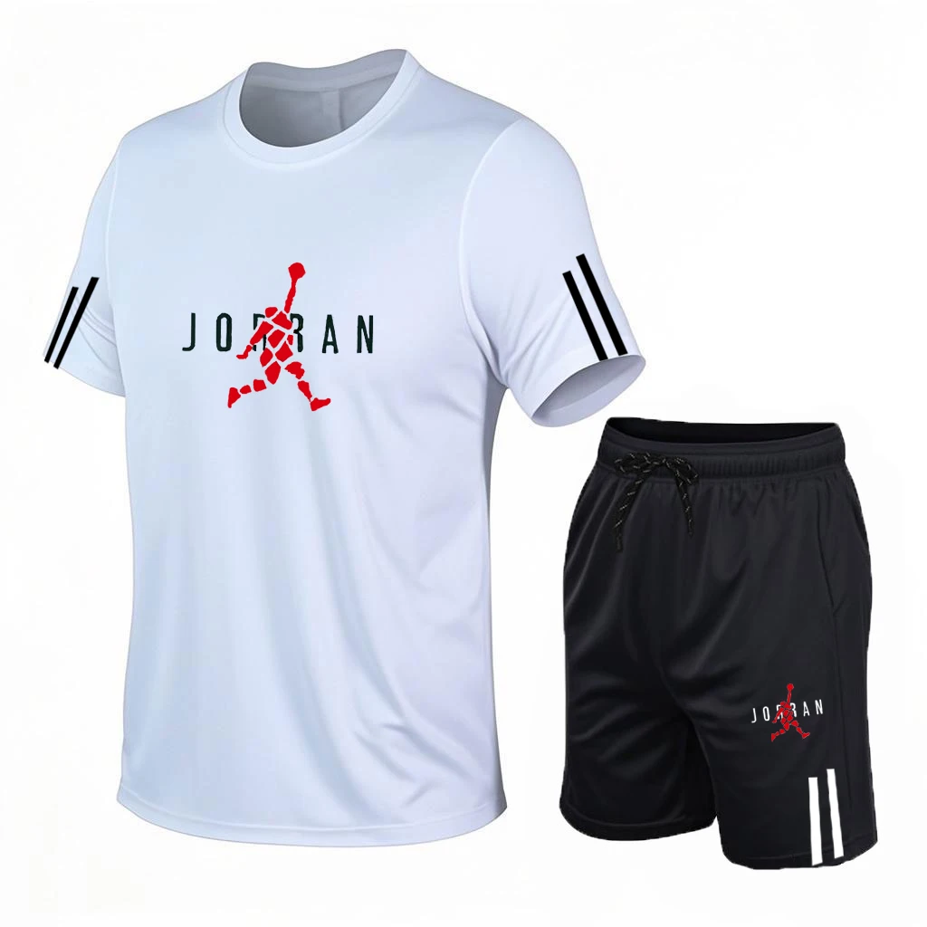 2026 Men's New High Quality Short Sleeve Shorts Set  Printed Sports Set  Men's Casual Fashion Short Sleeve Shorts
