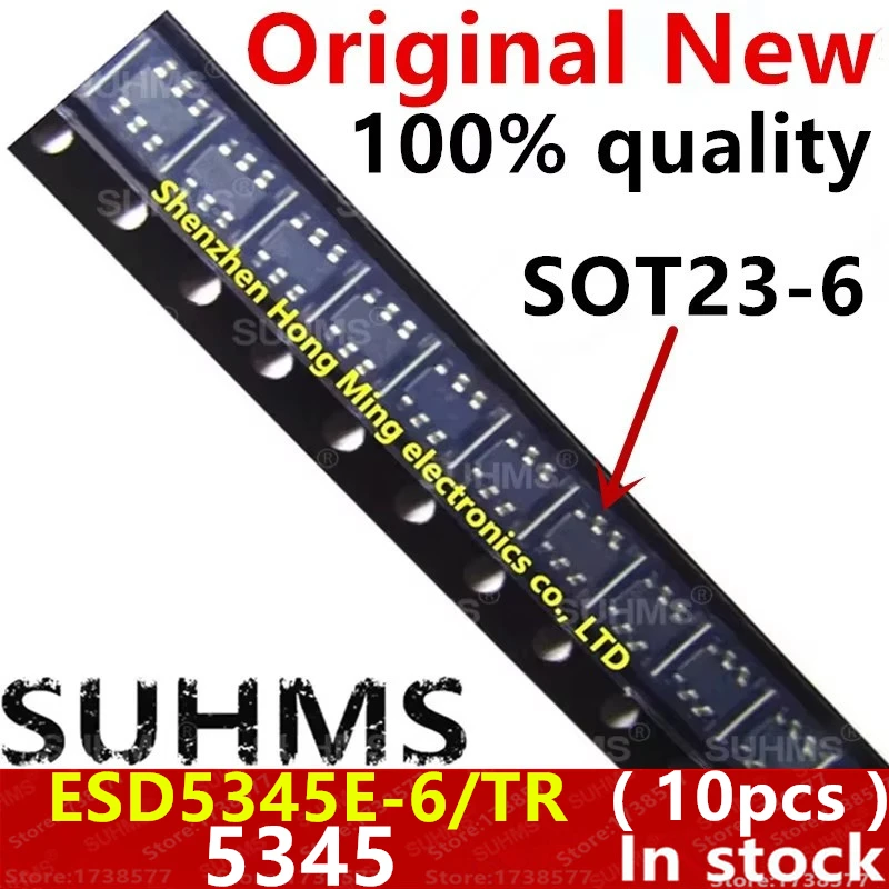 (10piece) 100% New ESD5345E-6/TR ESD5345E-6 ESD5345E ESD5345 5345 sot23-6 Chipset
