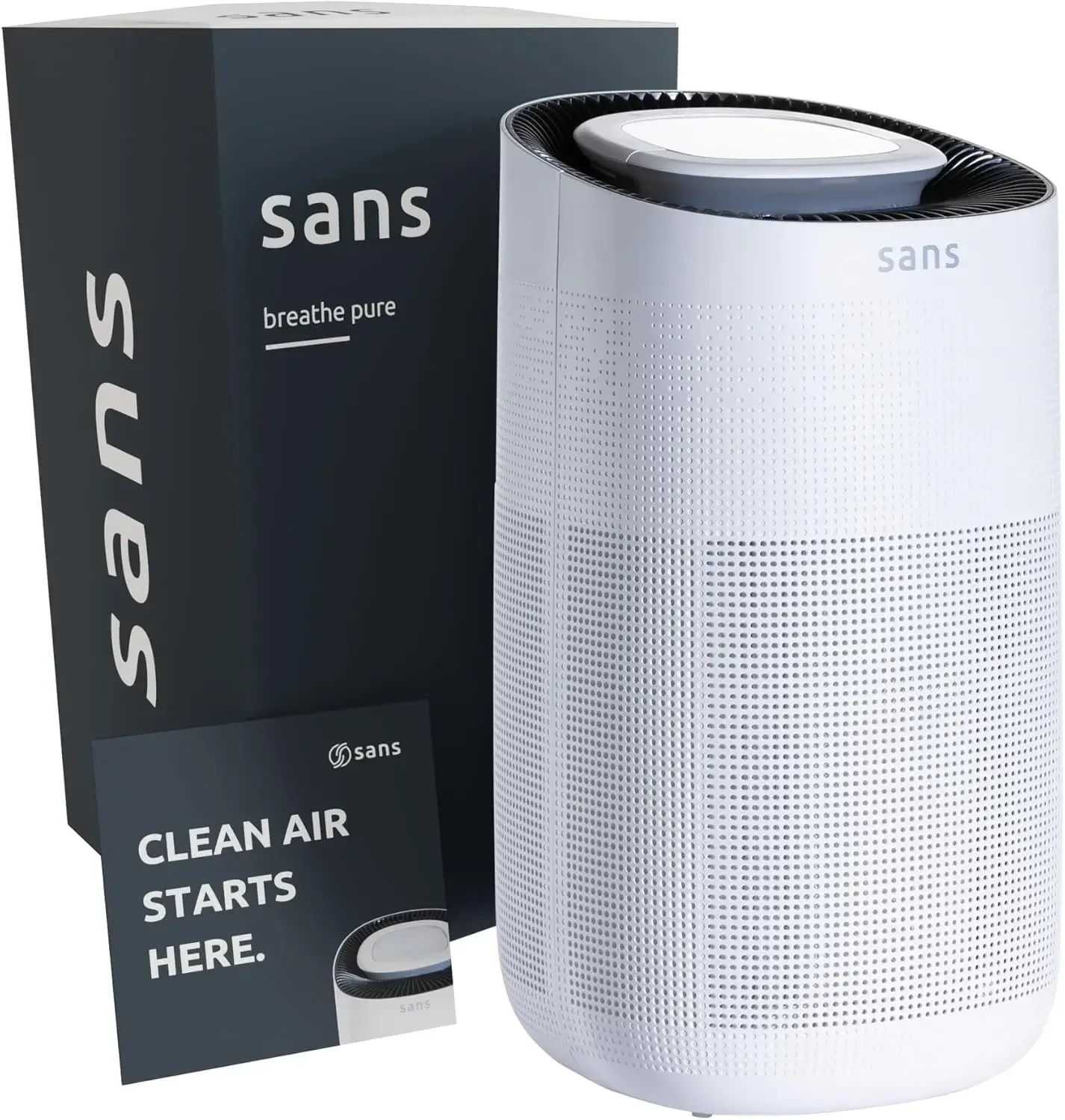 Sans HEPA 13 Air Purifier - White - 1560ft² Ultra-Quiet Home Air Purifier, Pre-Filter, Activated Carbon, UV-C Light