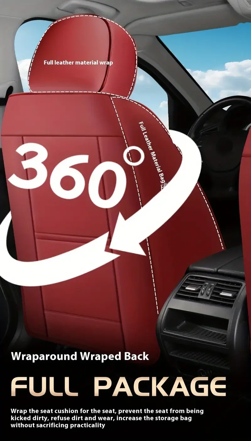 Universeller 5-Sitzer-Autositzbezug 360 ° Vollständige Abdeckung mit integrierter Taillenstütze und Seitentaschen für die meisten Fahrzeuge – Detail 5