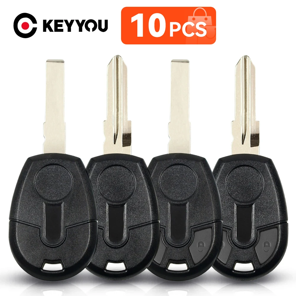 

KEYYOU 10X Car Remote Control Key Shell Case For Fiat Positron EX300 Replace Transponder Chip Blank Key Cover With SIP22/GT15R