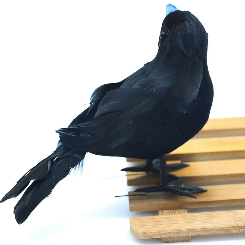 

6pcs Halloween Simulation Black Crow Animal Model Artificial Crow Raven Prop Horror Scary Halloween Decorations Party Supplies