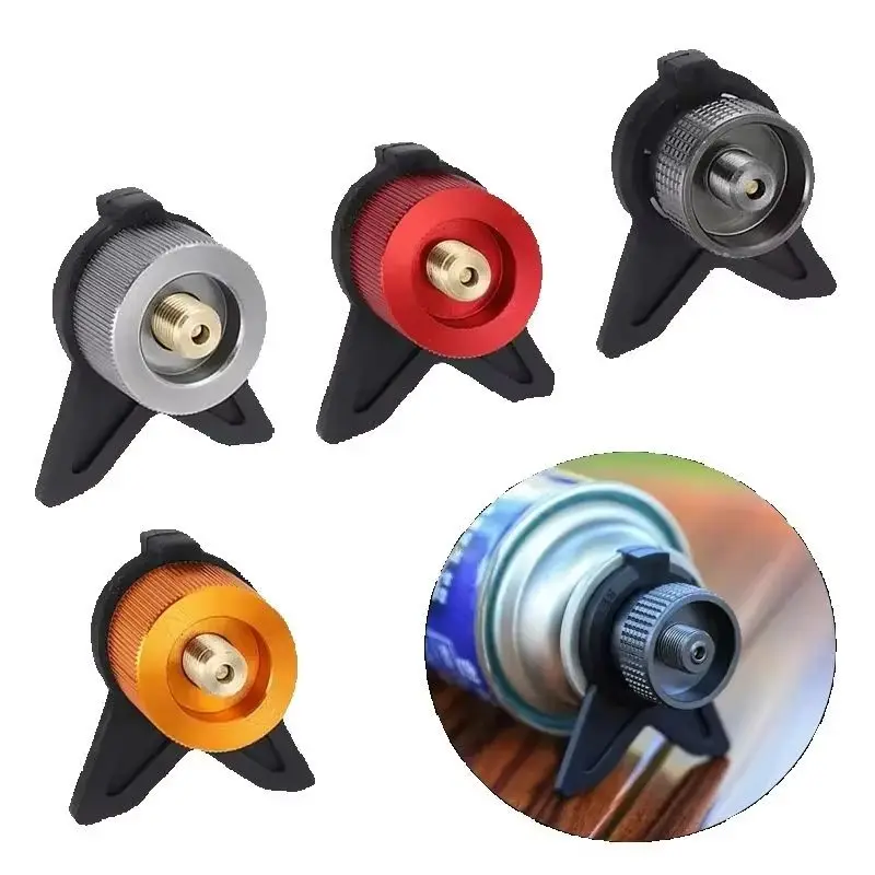 Lockable Gas Canister Adapter With Bracket Leak Resistant Converter For Camping Stoves Compatible With Butane Propane Tanks