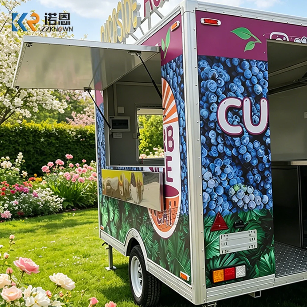 

2026 Hot Sale Commercial Fast Food Trailer Multifunctional Mobile Kitchen Multi Scene Street Vending Catering Cart For Business