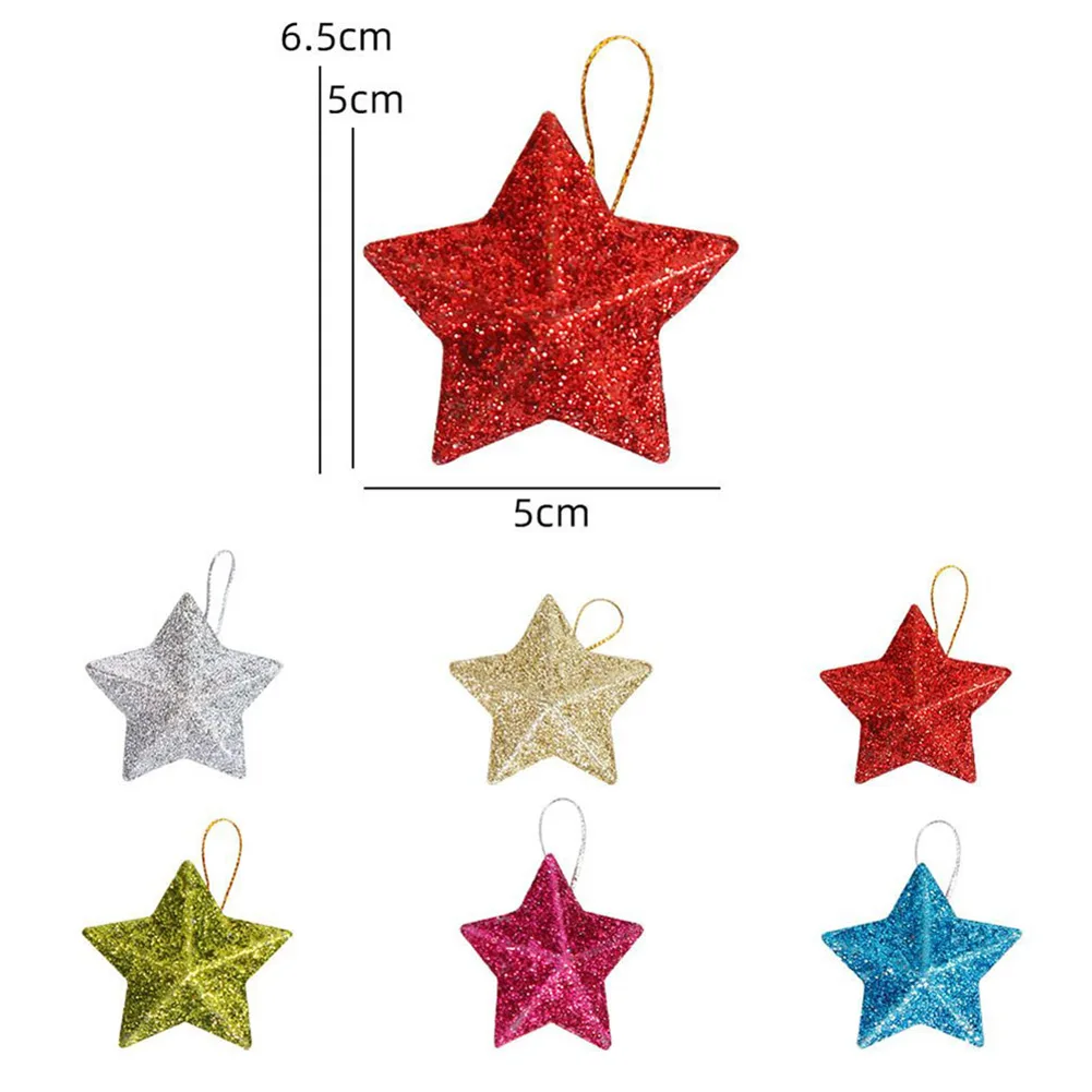 Star Ornament Star Pendants Birthday Party Wedding Valentines Day Silver 6Pcs Approx.5x5cm/1.97x1.97in Colorful