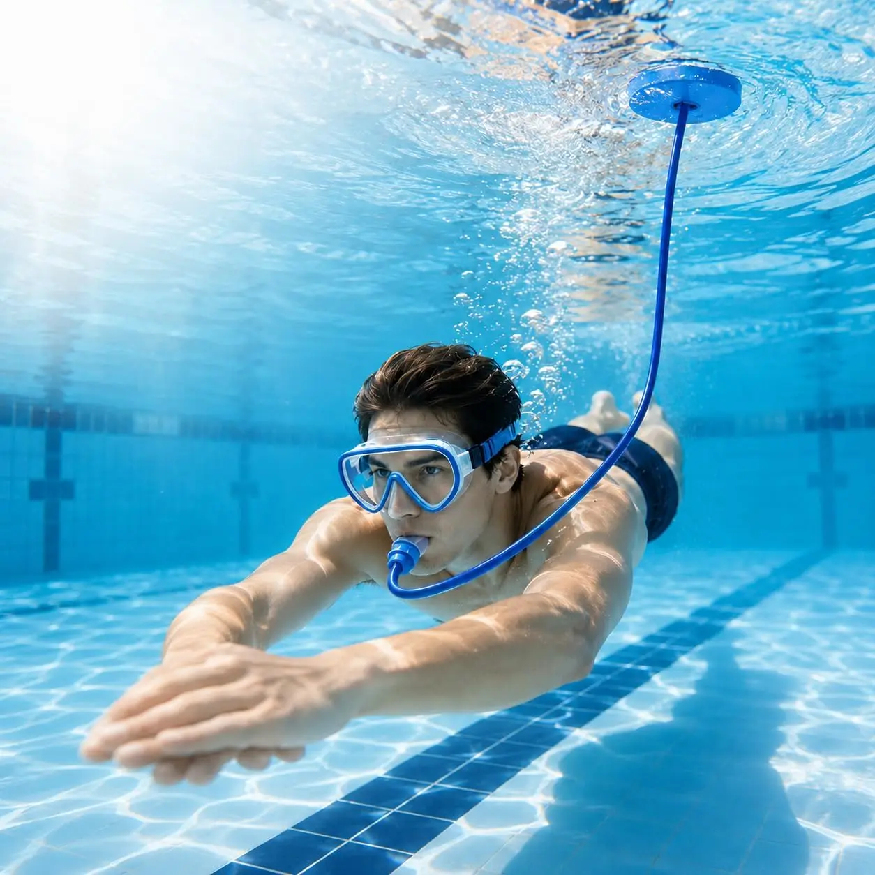 Tubo de Respiración para Buceo de 1/2 m, Tubo de Respiración Subacuático Portátil con Boquilla de Silicona, Manguera de Respiración para Entrenamiento, Práctica en Piscina