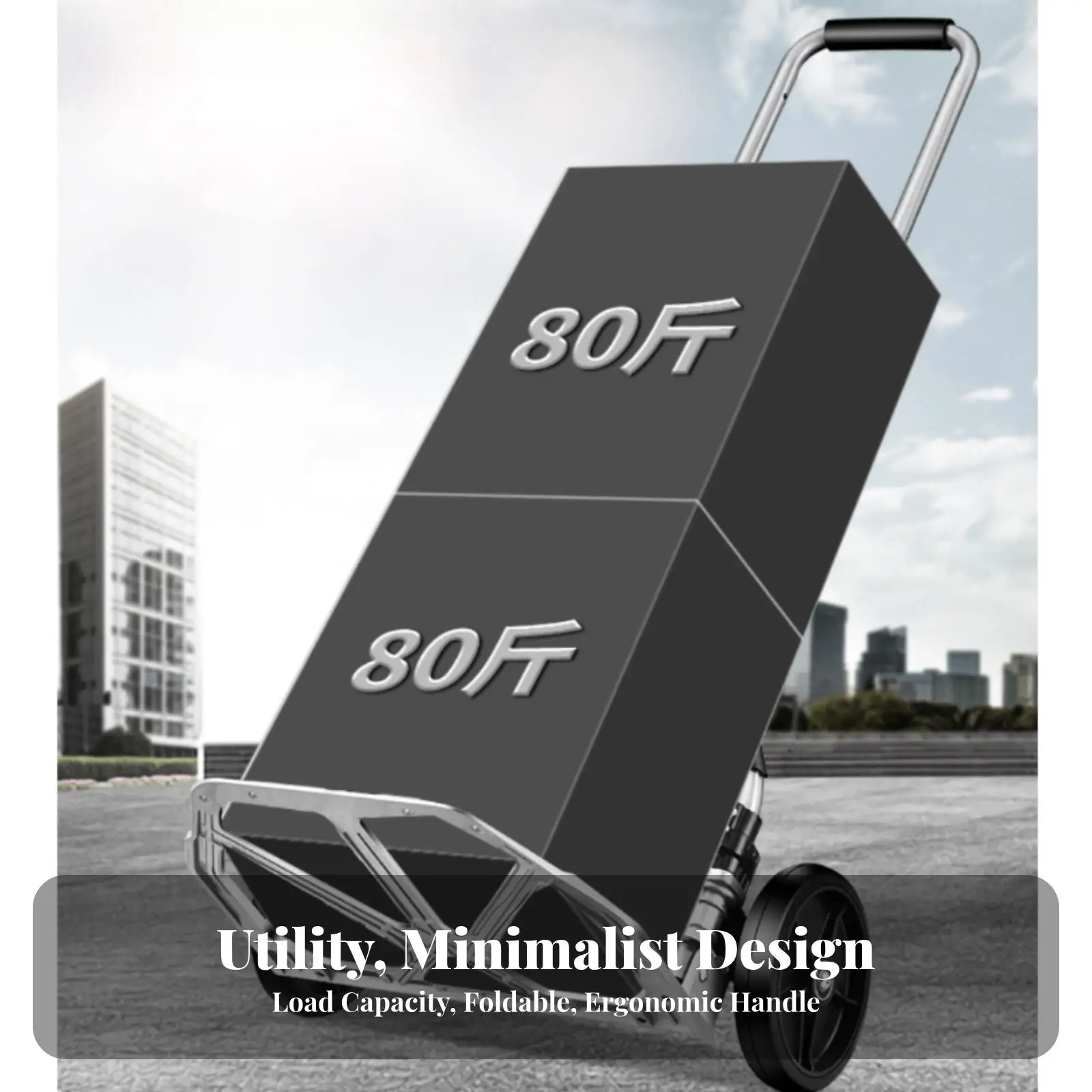 Two-Wheel Folding Hand Truck Smooth Rolling Folding Hand Truck Collapsible Luggage Cart Telescoping for Household Moving