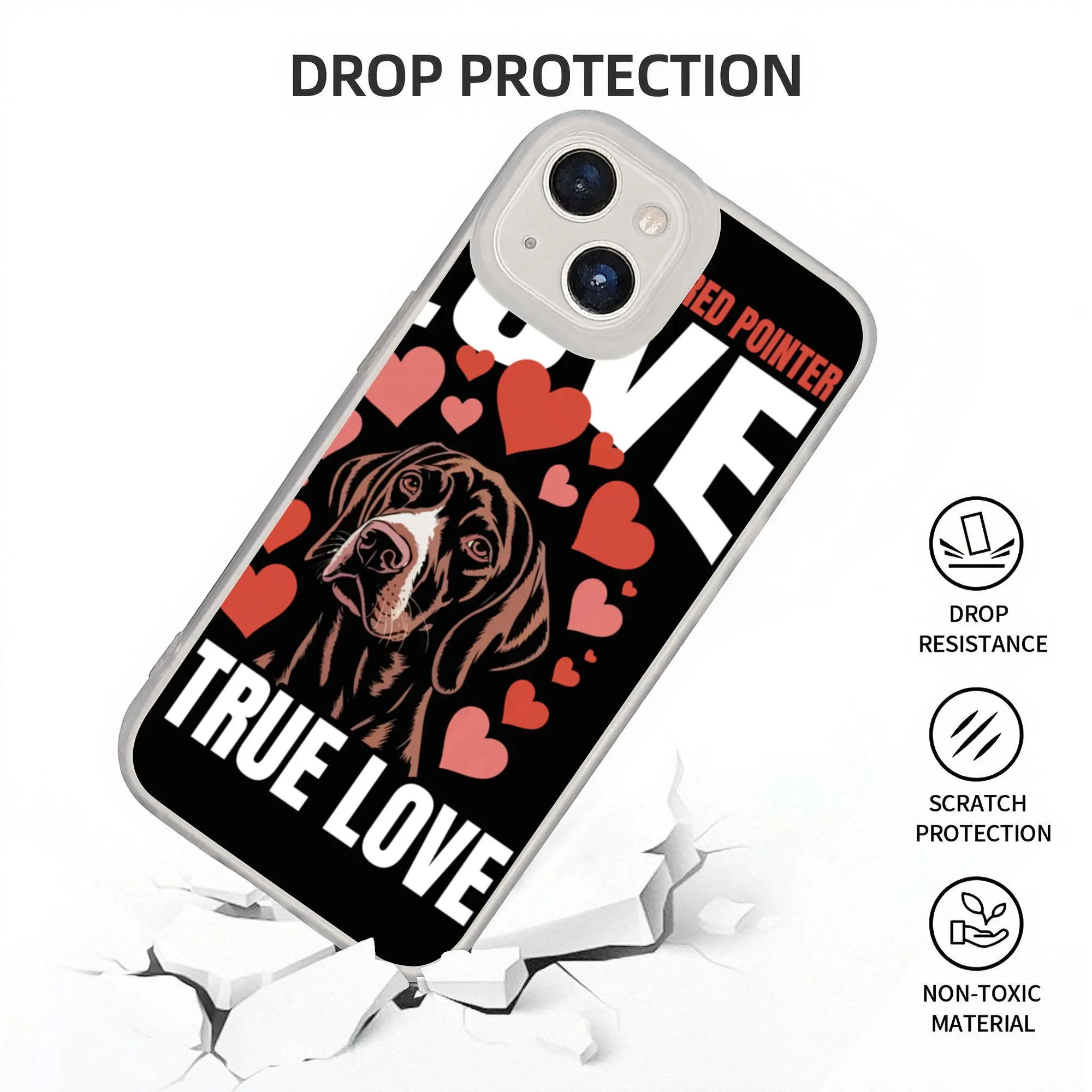 New Armor Bumper Shockproof German Shorthaired Pointer Dog Phone Case for IPhone 17 16 15 14 13 12 11