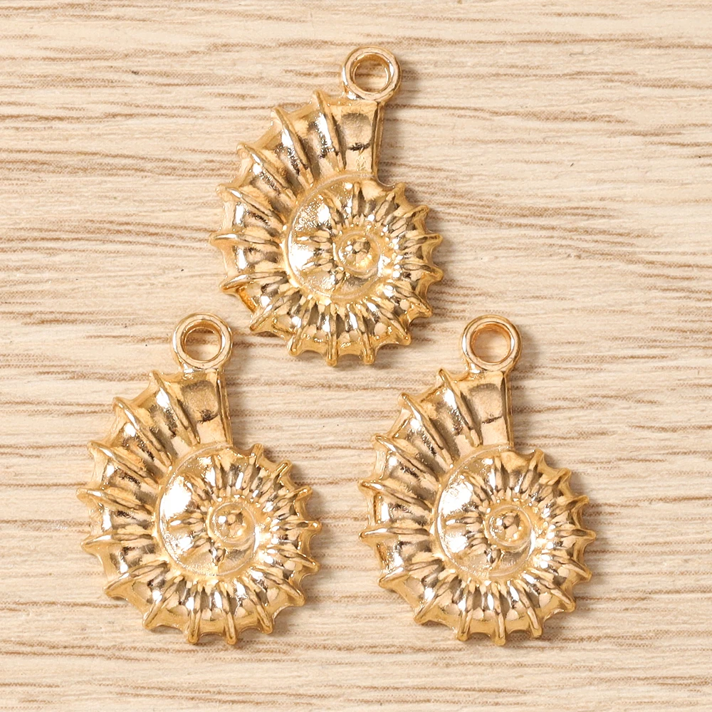 Tusember 10 Stück Anhänger aus Legierung in Goldfarbe mit Seestern-, Hummer- und Muschelmotiven für die Schmuckherstellung, Ohrringe, Halsketten, DIY-Zubehör – Detail 13
