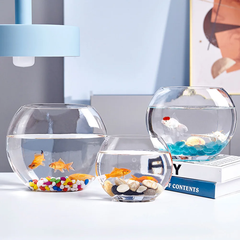 

Smooth Bottom Fish Tank Clear Multi-Function Aquarium Stylish Home Decor Gift Betta Tank Fish Accessories Home Accessory