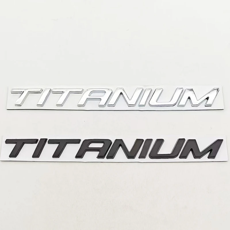 1pc Chrome Black Car Sticker Logo TITANIUM Rear Boot Badge Emblem For Ford Ecosport Fiesta Focus Mondeo Edge Escape Kuga Galaxy