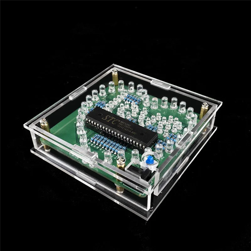 

ABAN DIY Electronic Kit Colorful LED Flash Love Heart DIY Remote Control Soldering Project Kit Valentine'S Gift Without Shell