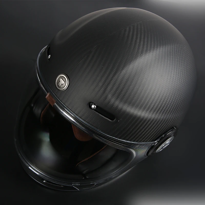 Torc carbon fiber helmet full face helmet cover retro helmet men and women motorcycle personality cool locomotive