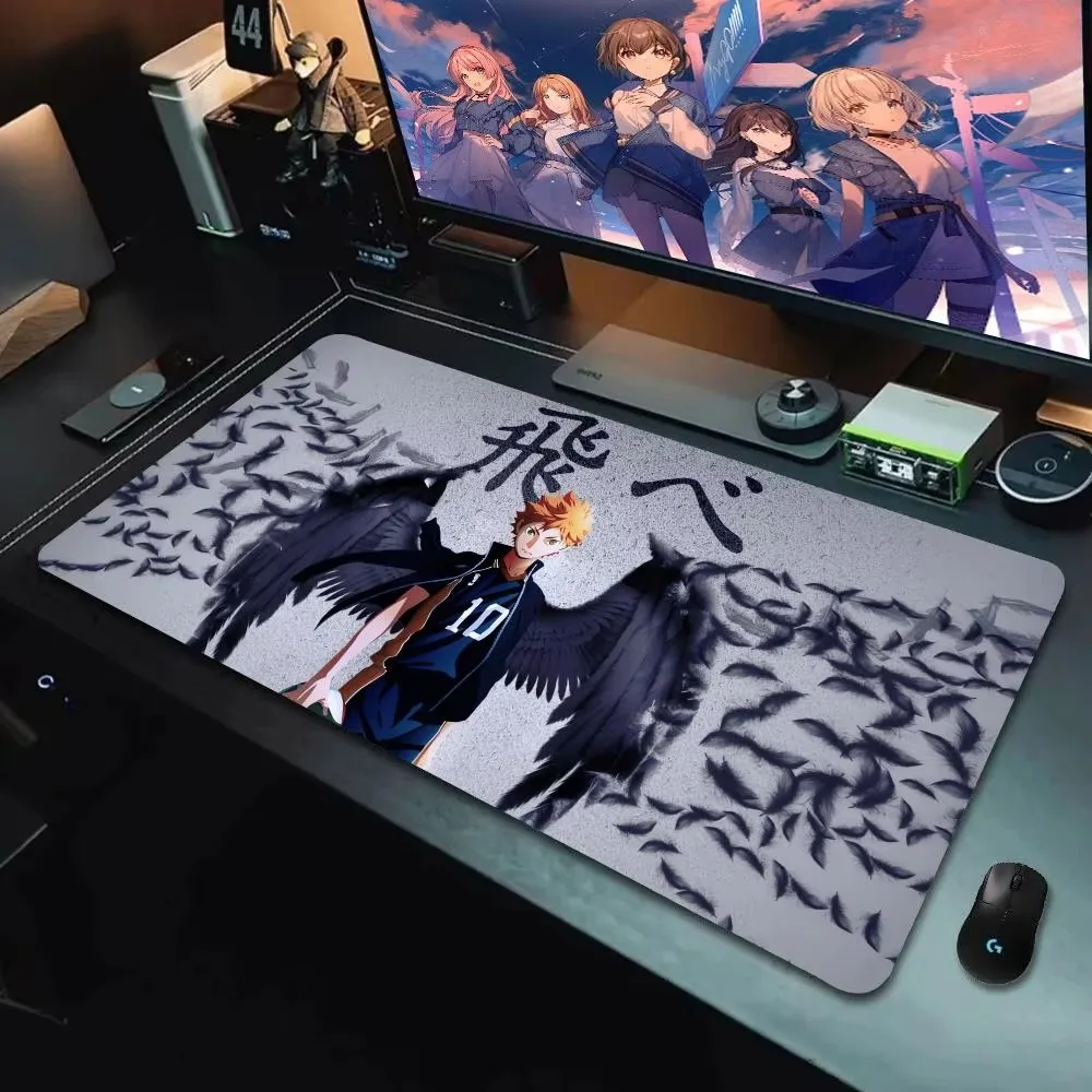 H_haikyu Mouse Pad Non-Slip Rubber Edge Size For E-sports Keyboard locking mousepads Desk Gadgets Game play mats for Anime Size