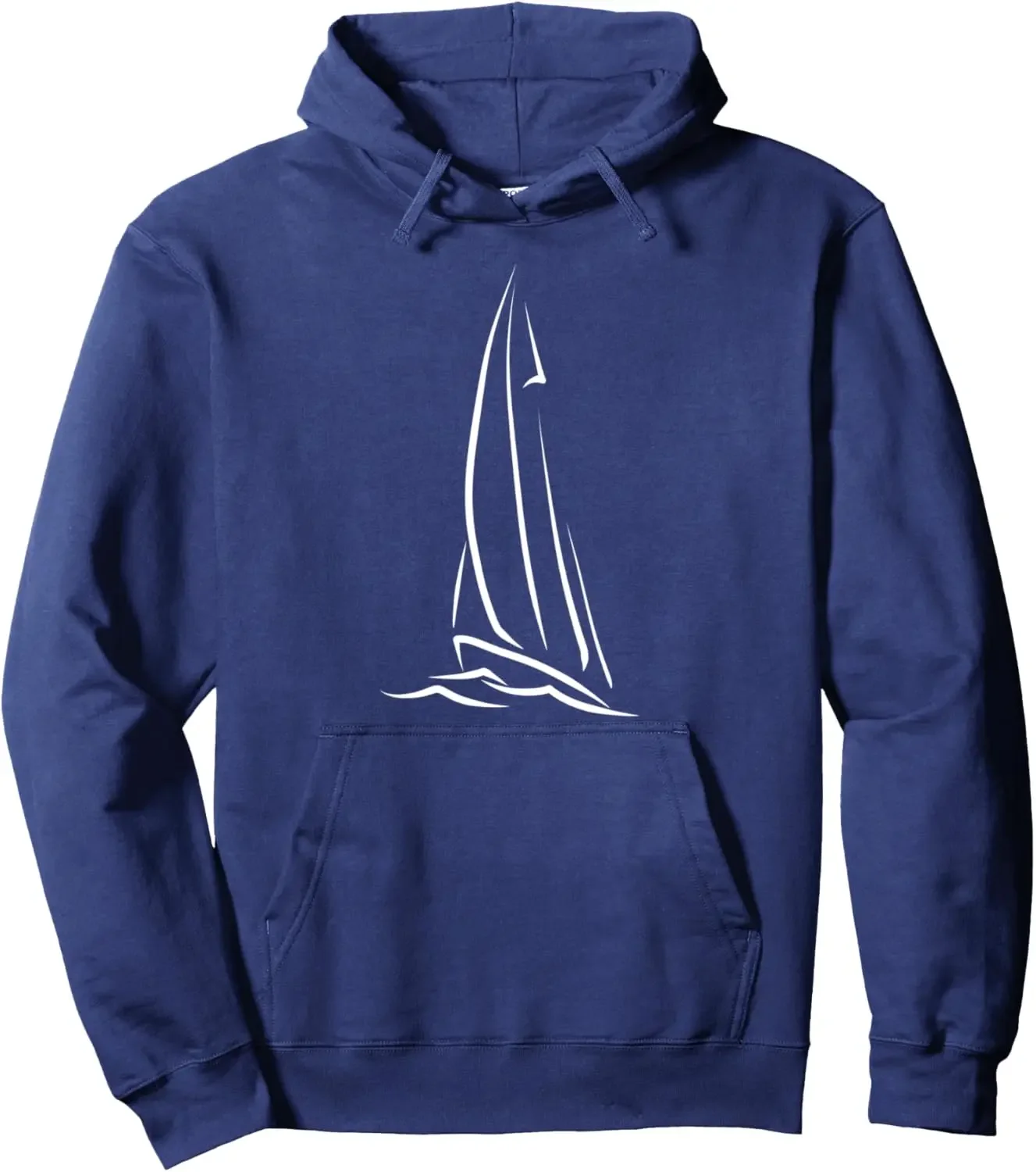 Sailor Boating Anchor - Simple Line Drawing Sailboat Sailing Pullover Hoodie Customizable Sweatshirt Women Mens Sweatshirt