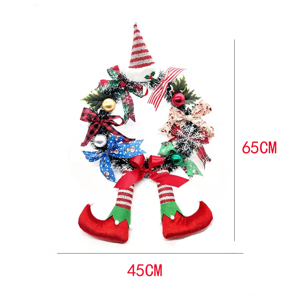 

Cartoon Christmas Wreath Clown Bows Door Wreath Cute Ornament Xmas House Wall Hanging Wreath New Year Decoration