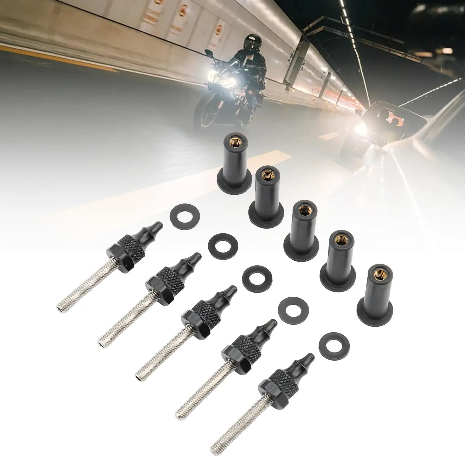 Windshield Bolts Fairing Nuts with Gasket Accessory for Glide Convenient Installation Replacement High Performance