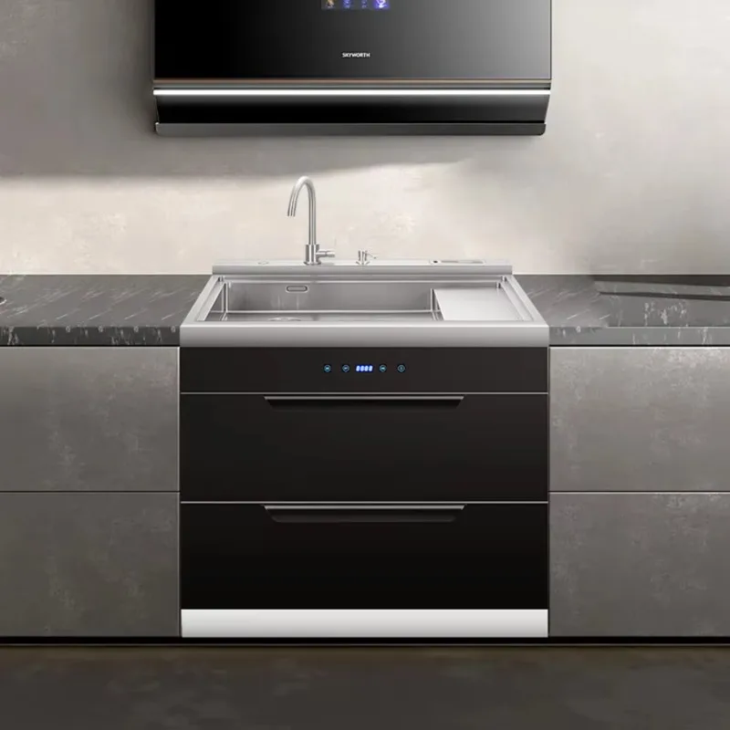 ระบบอ่างล้างจานอัจฉริยะอัลตราโซนิก - เครื่องทำความสะอาดฆ่าเชื้อและอบแห้งแบบอัตโนมัติเต็มรูปแบบ ความจุขนาดใหญ่ แกนคู่ รุ่น X1